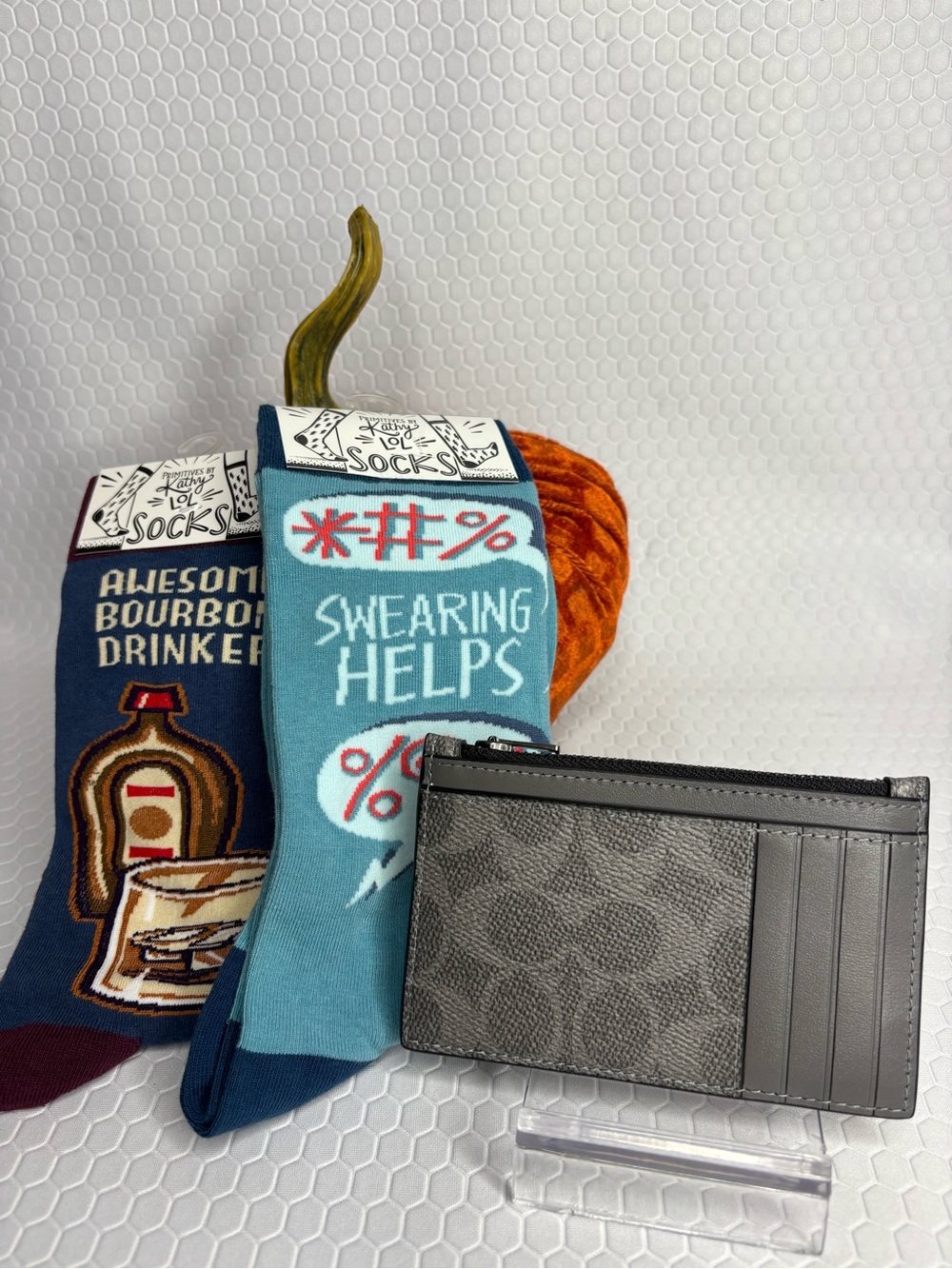 Coach Large Card Case and Novelty Socks NWT